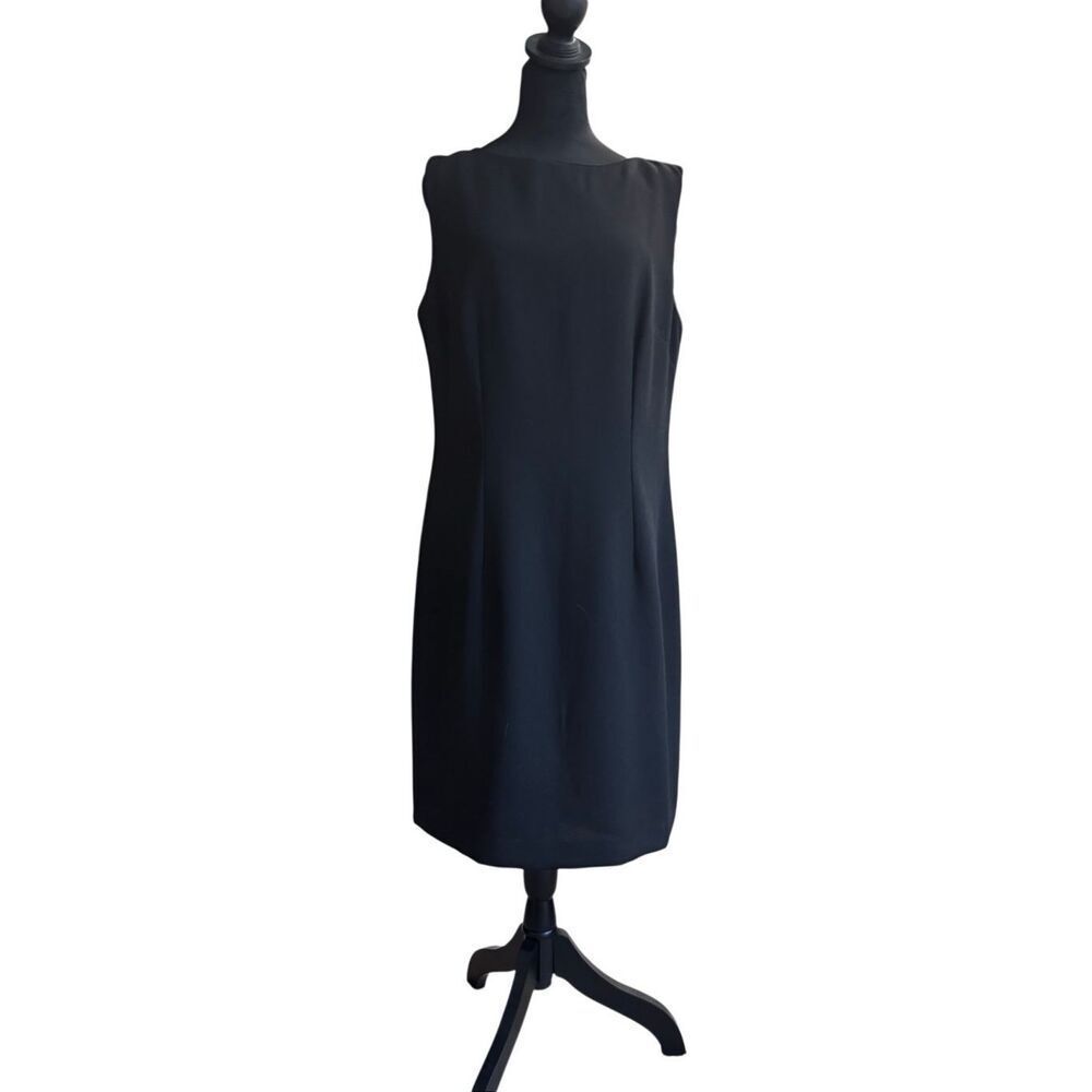 Karen Scott Black Sleeveless Sheath Dress Size 14 Classic Career